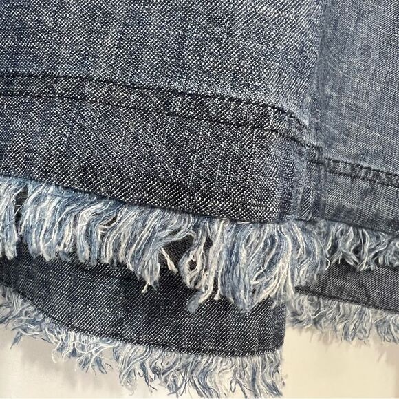 Trina Turk Raindrop Embellished Racerback Tank Womens XS Chambray Embroidered - Picture 3 of 8